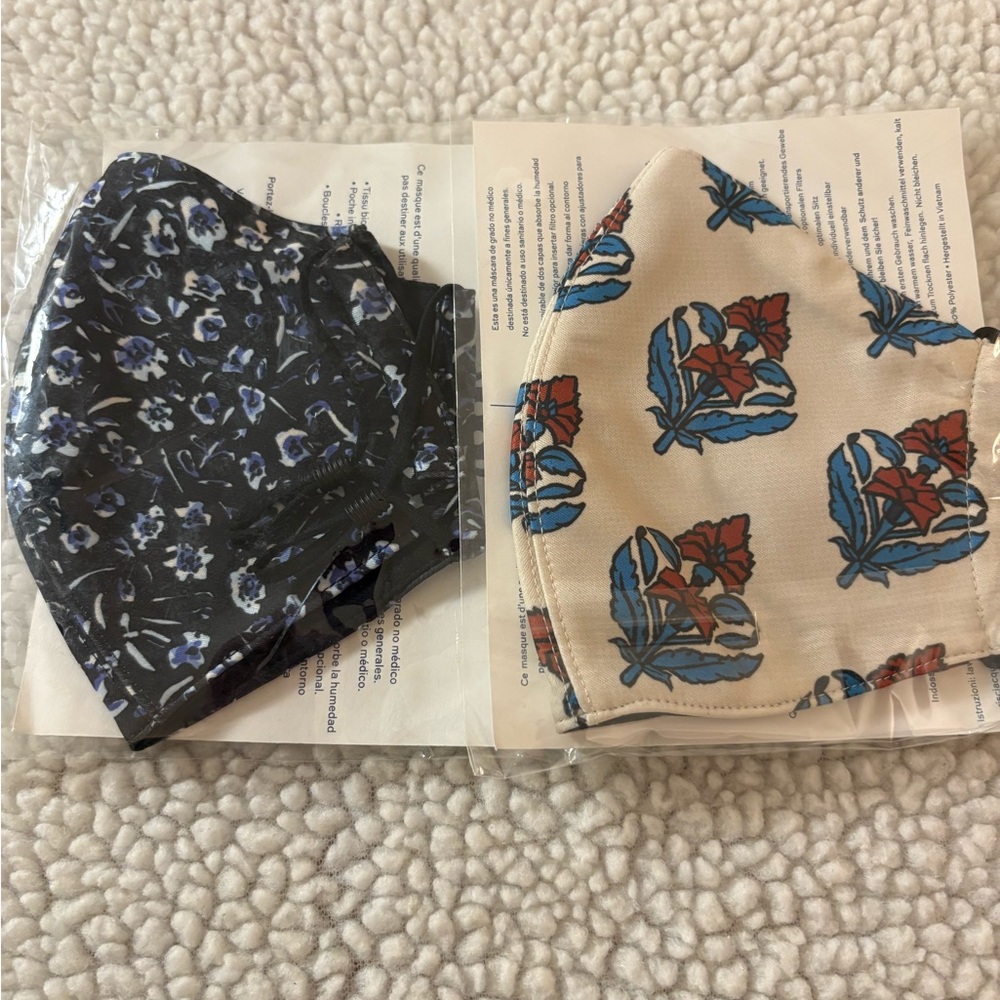 Tory Burch Floral and Heart Patterned Face Masks